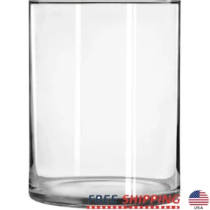 Clear Glass Cylinder Floral Vase