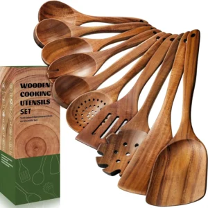 10-Piece Wooden Kitchen Utensil Set