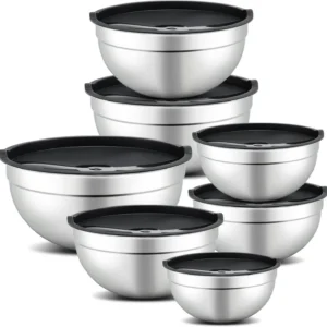 7 Piece Stainless Steel Mixing Bowls with Lids Set
